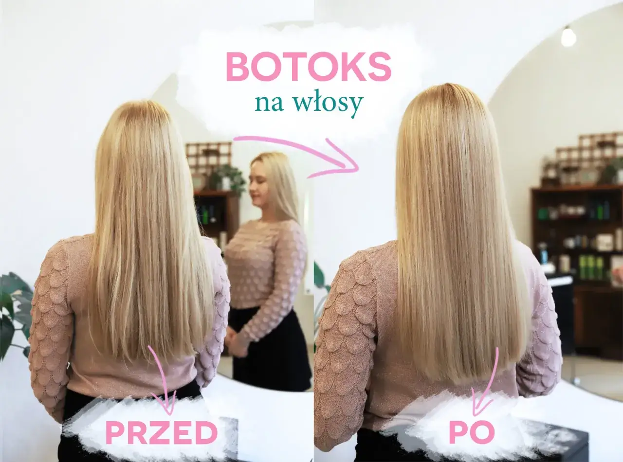 botoks na włosy zniszczone przed i po